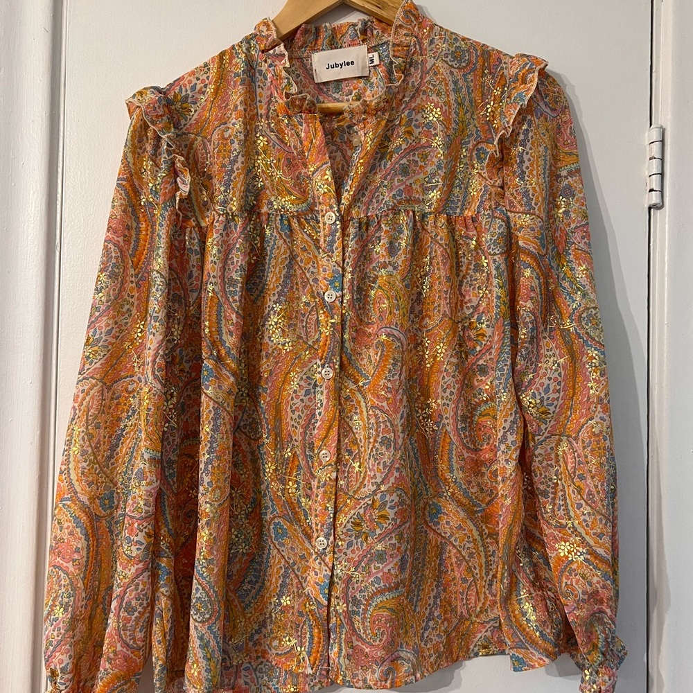 Joules Women's Blouse - Orange Paisley